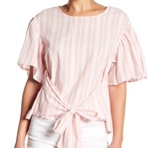 Abound Woven Tie Front Top